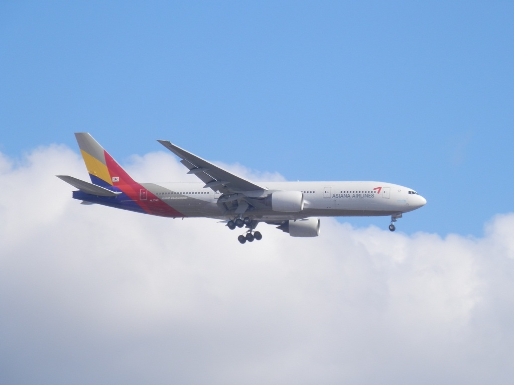 アシアナ航空777-200ERの事故機を撮影していた