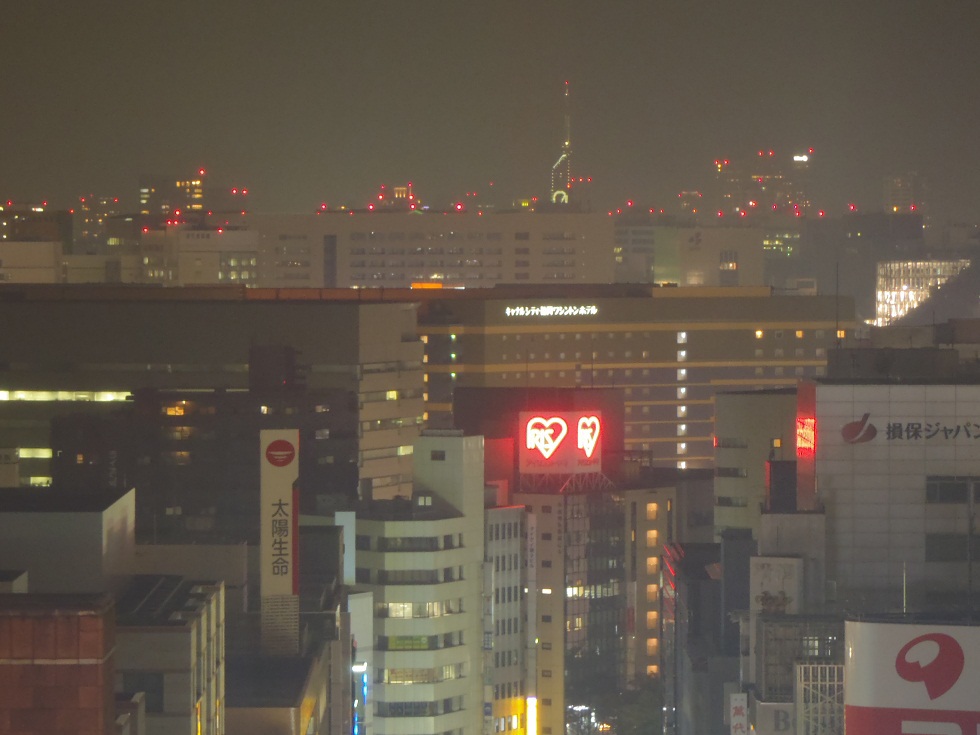 博多シティ屋上から見る博多の夜景