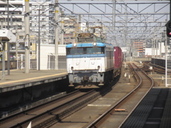 吉塚駅を通過するEF81貨物