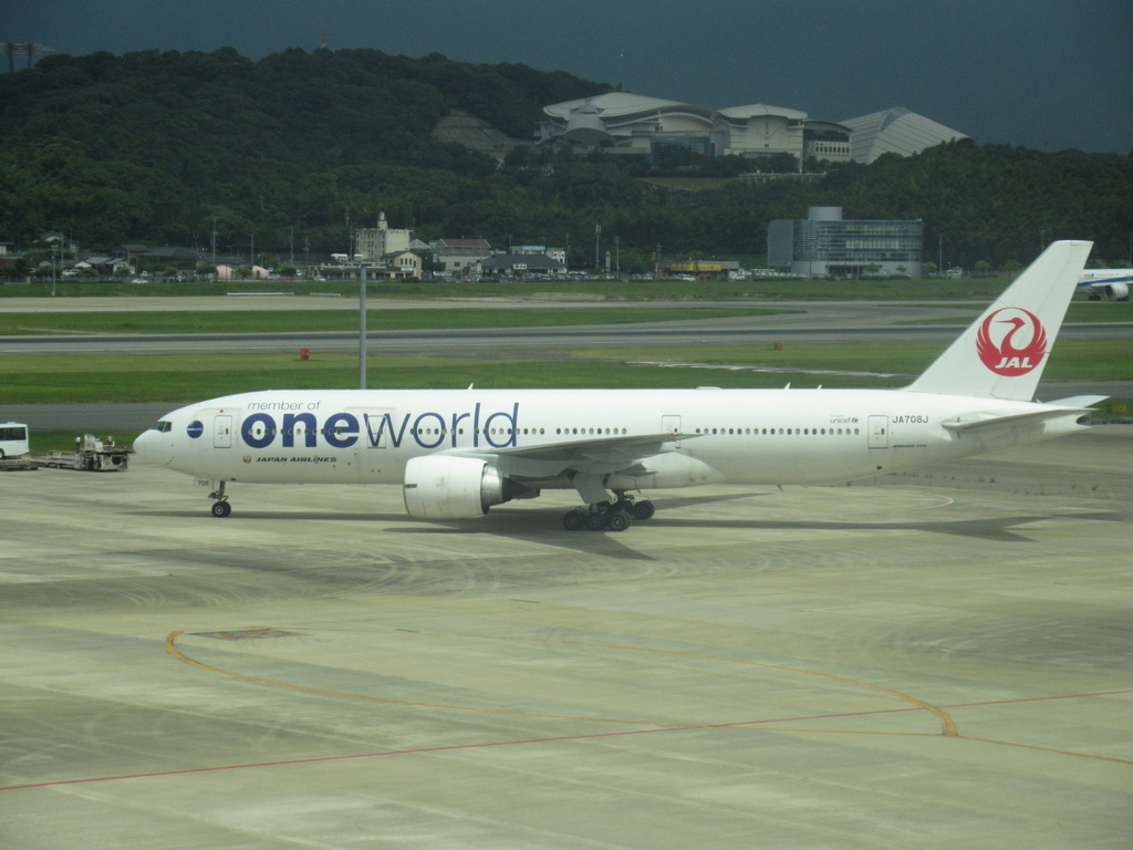 数日前に福岡空港へDVTJAL B777-200ER JA708J　②