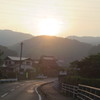 田舎での夕日の光景