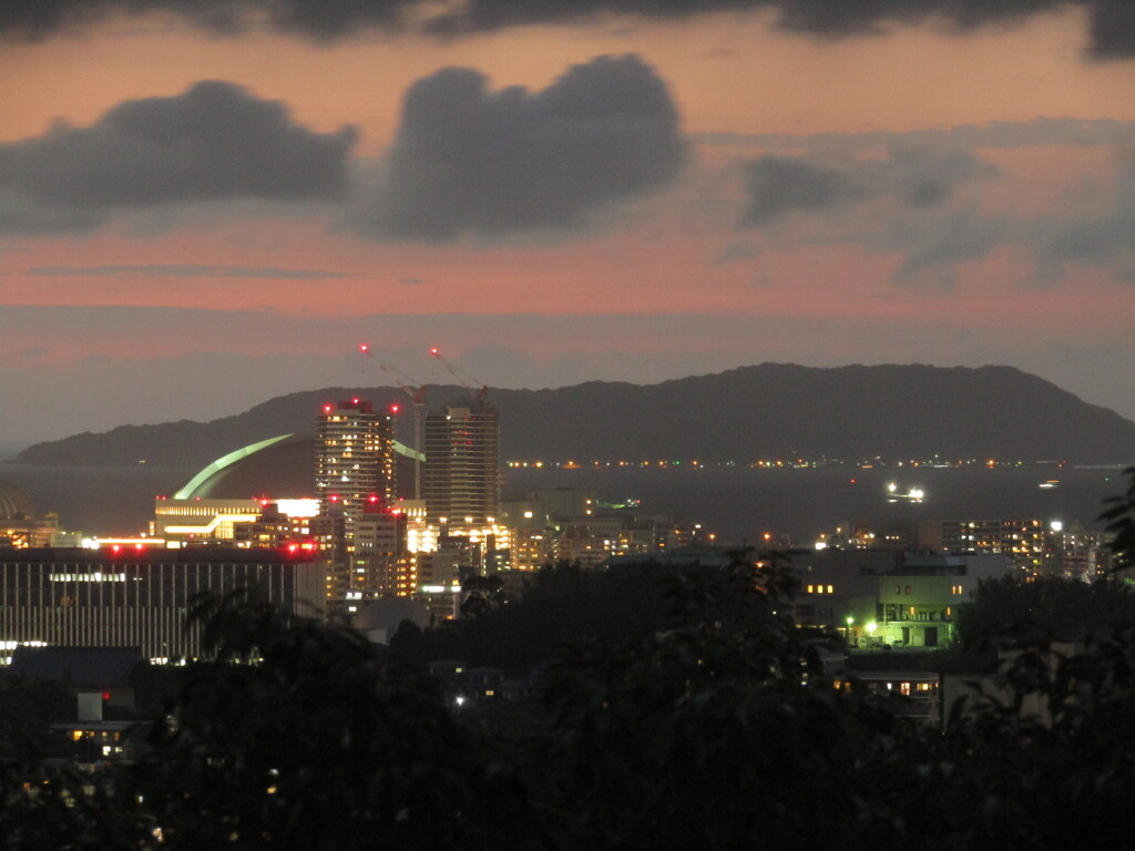 夕日と夜景　④