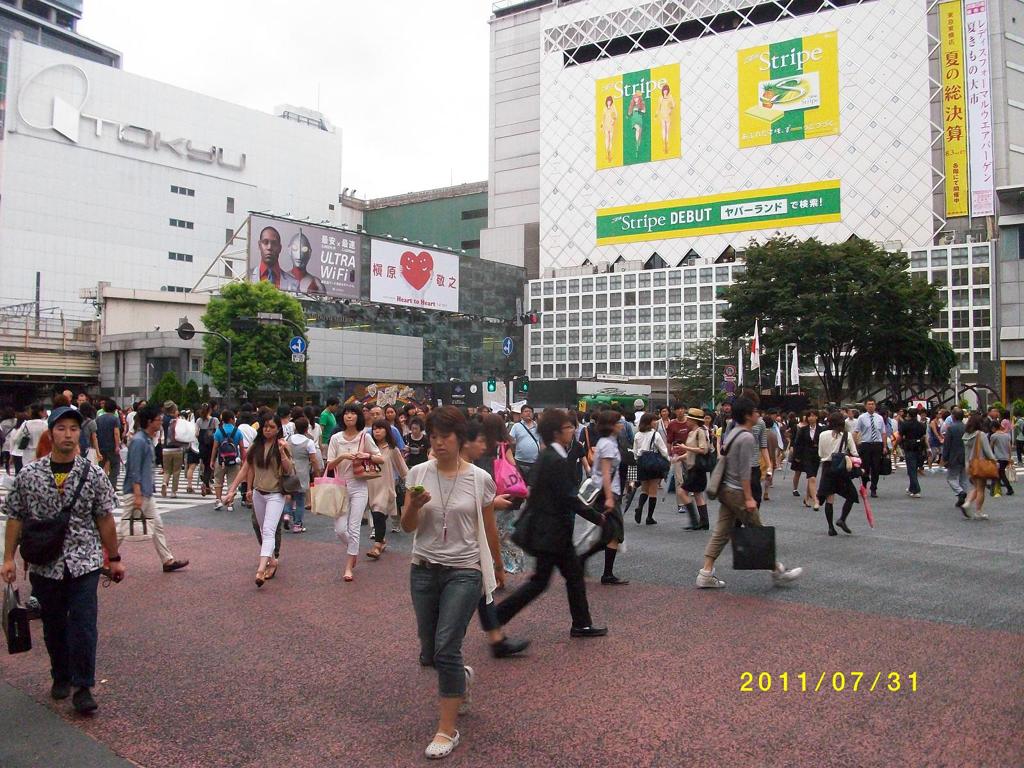 渋谷のスクランブル交差点