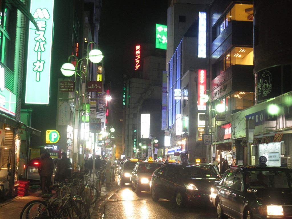 中洲の歓楽街の街灯