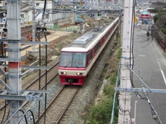 南福岡駅付近より西鉄電車8000系を撮影