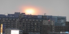 空港より眺める夕日