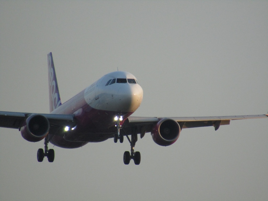 PEACH AVIATIONのランディング　福岡空港にて