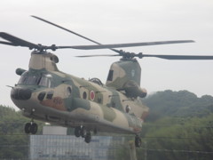 目の前でCH-47Jの訓練②