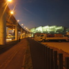 夜の福岡空港と連絡橋