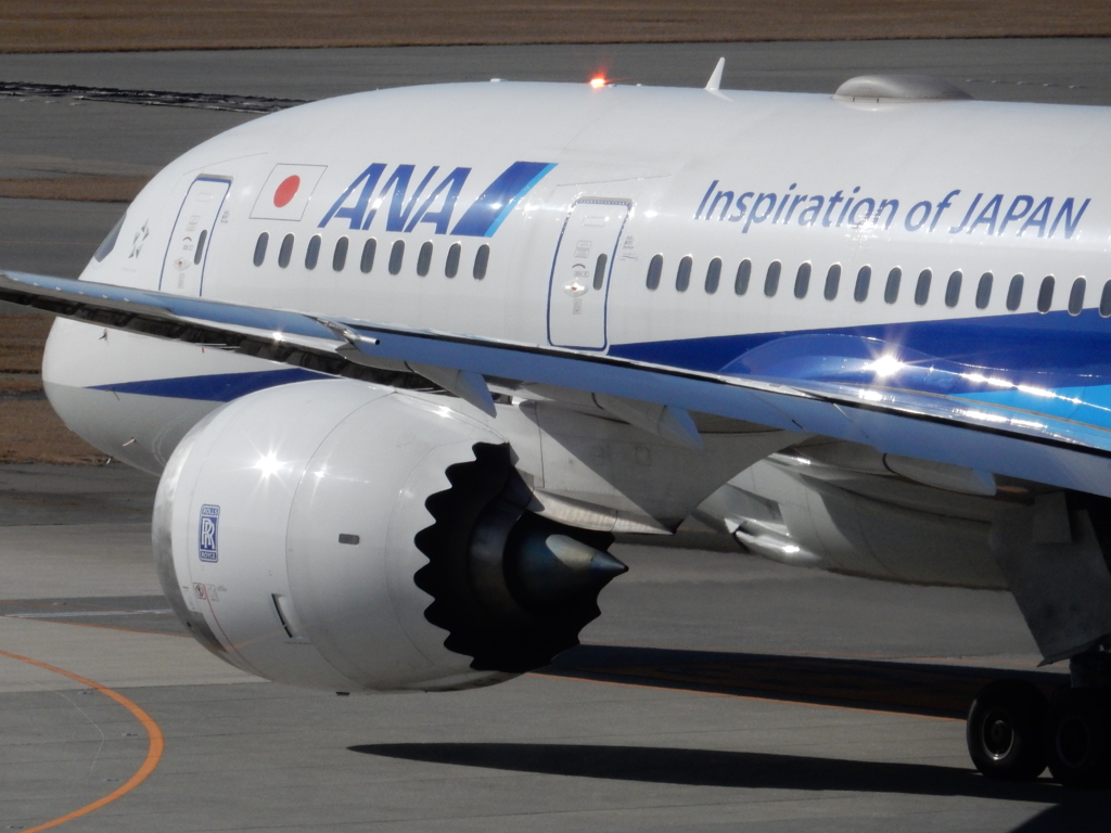 ANA B787-8の出発　福岡空港にて　③