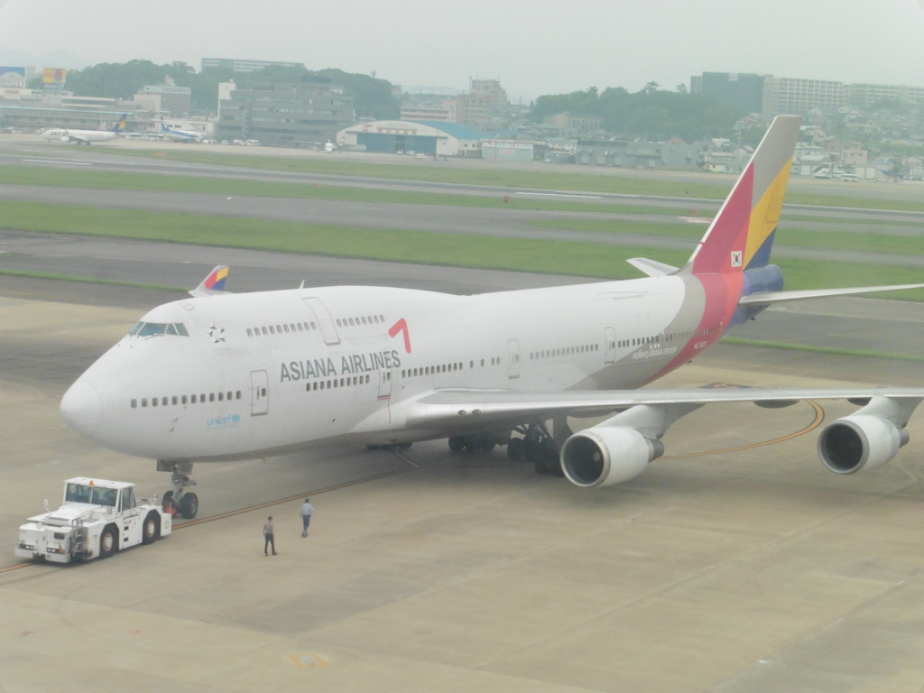 ASIANA　B747-400飛来①