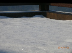 太陽を浴びて解け始める雪