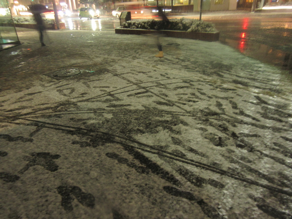 福岡市中央区天神の積雪の様子です⑦