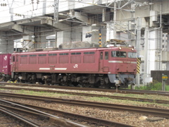 竹下駅を通過するEF81-406貨物①