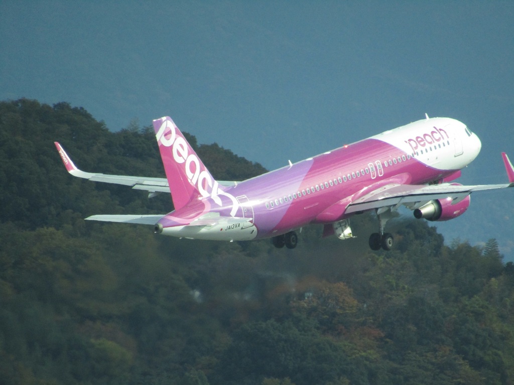 PEACH  JA13VA　福岡空港にて