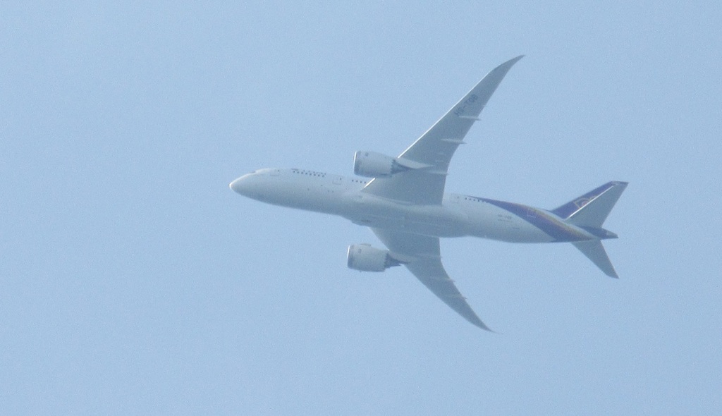 離陸上昇するタイ国際　B787