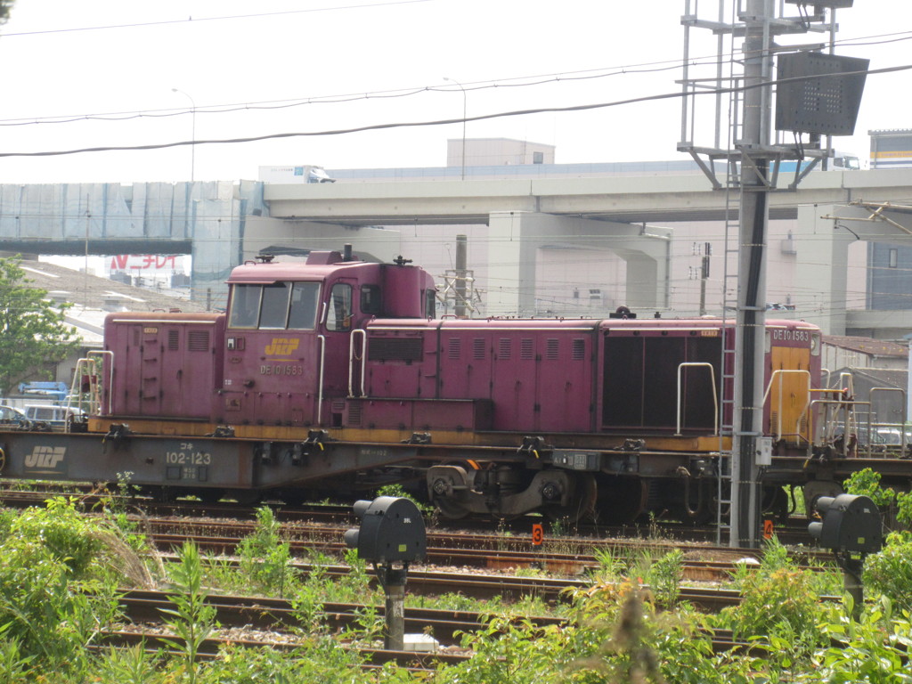 隙間からDE10-1583機関車
