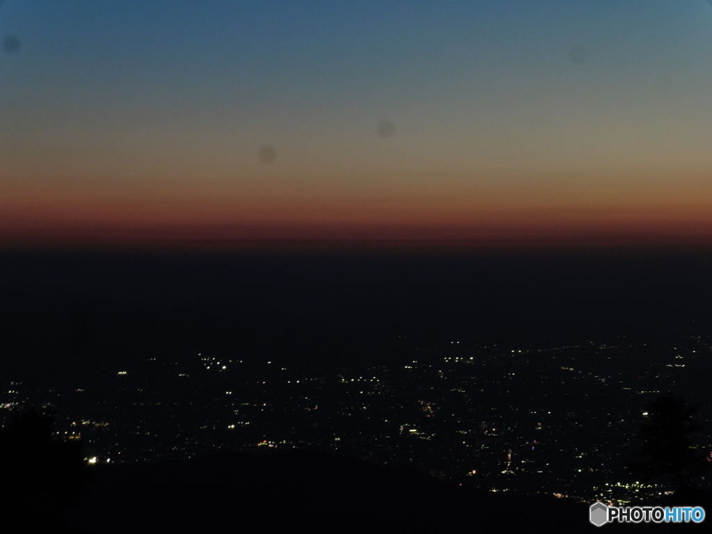 山頂から眺めた夕焼け②