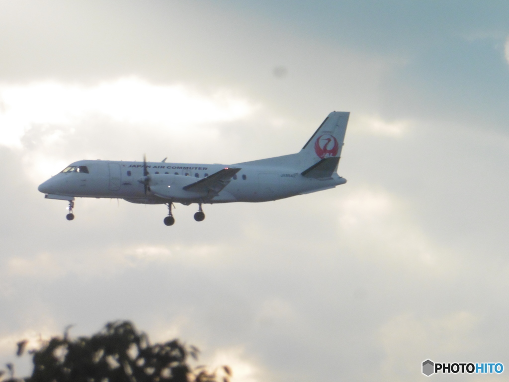 夕暮れと着陸②