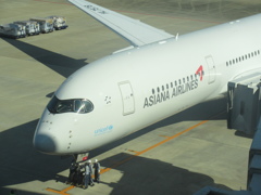福岡にASIANA　A350が飛来です　②