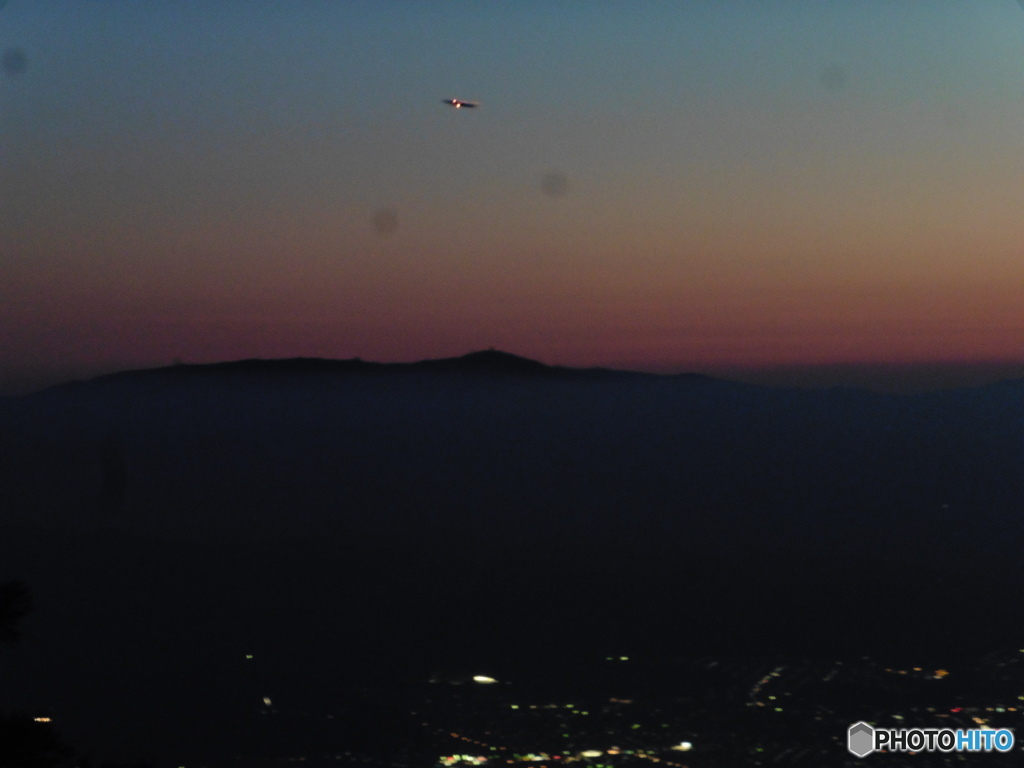 山頂から眺めた夕焼け①