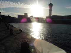 夕暮れの博多港①