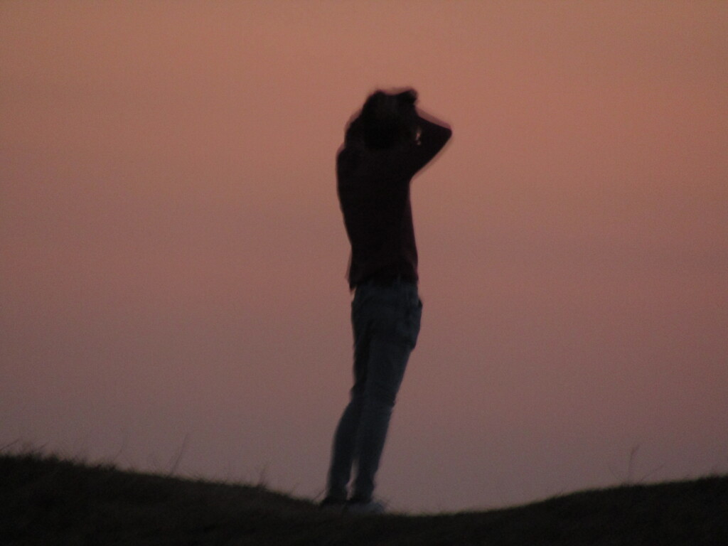 夕日と人のコラボ　①