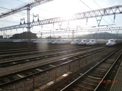 博多南駅から撮影した車両基地