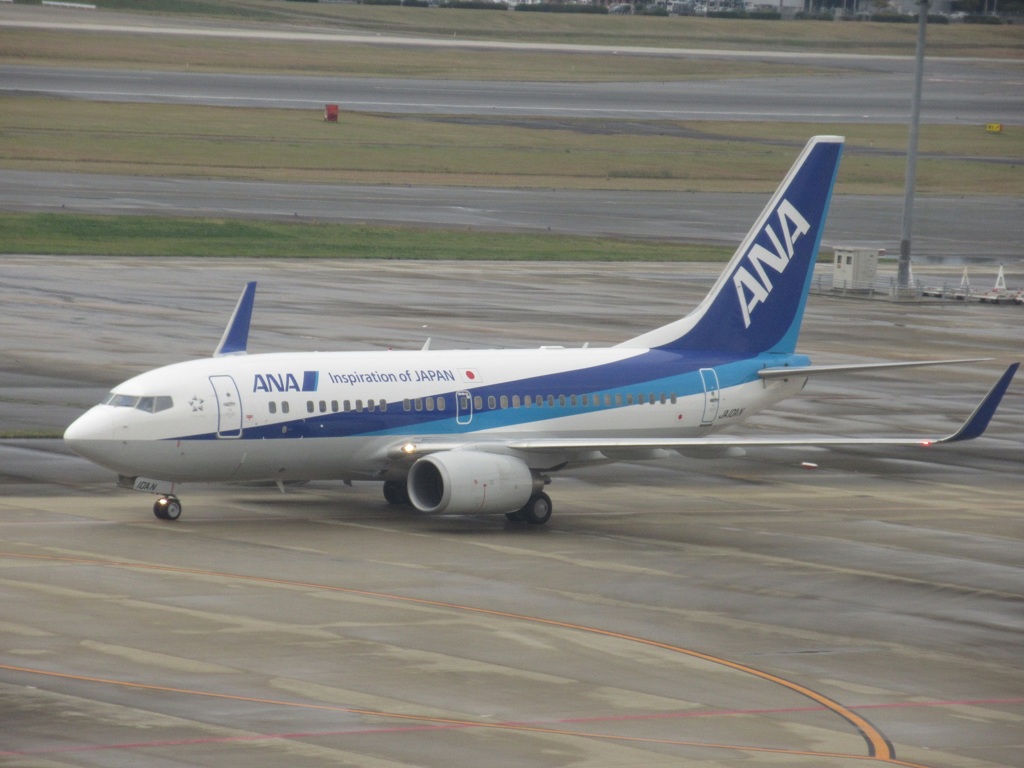 ANA B737-700ER　福岡へ着陸
