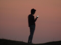 夕日と人のコラボ　③