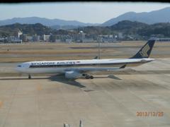 出発するシンガポールエアラインズ