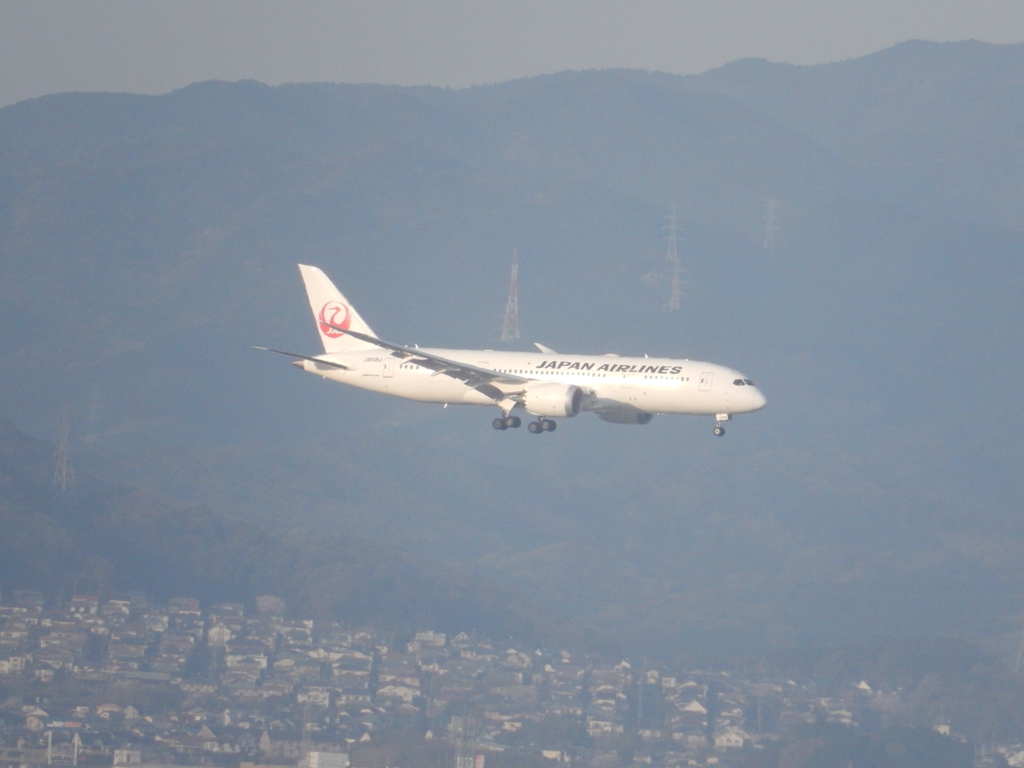 JAL  B787-8  福岡空港ランディング　②