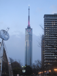 夕暮れの福岡タワー