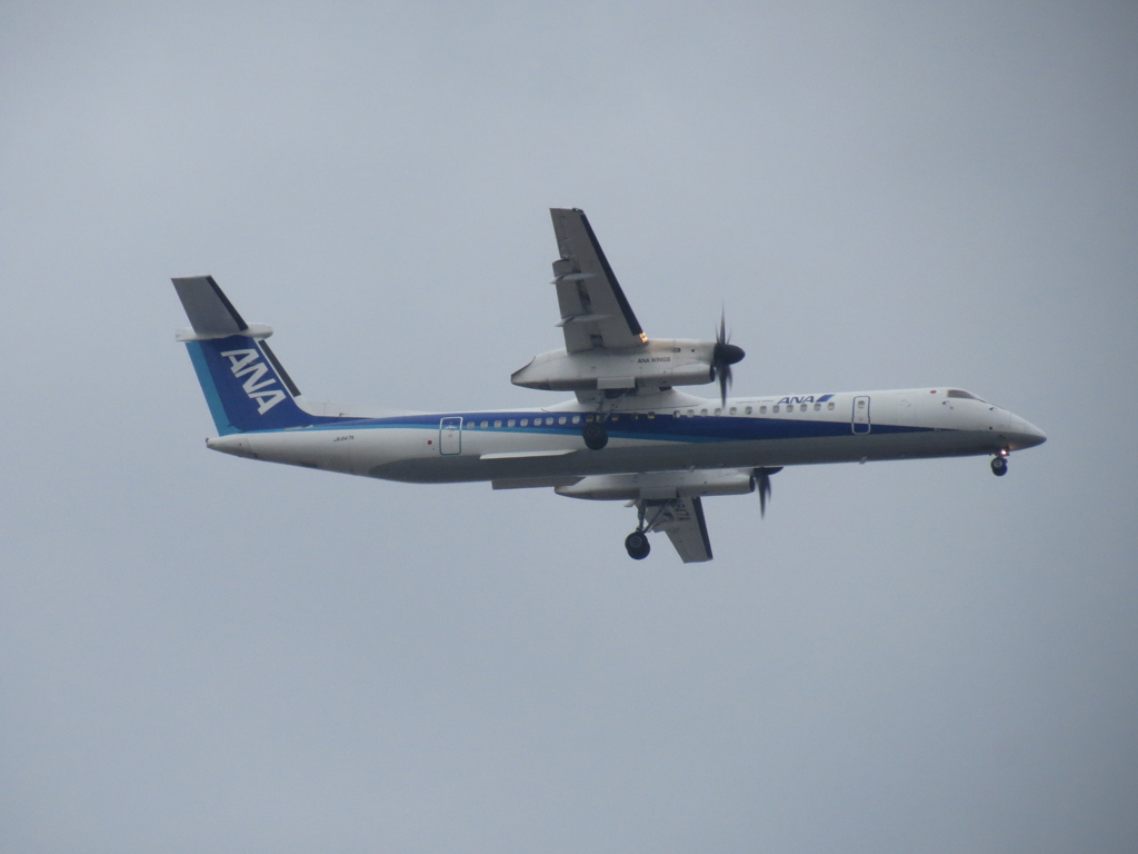 ANA　DHC8-Q400　福岡空港ランディング