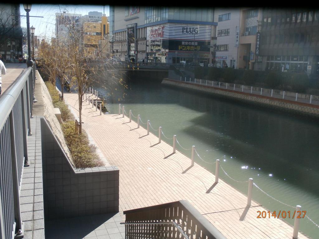 のどかな中洲川端の景色