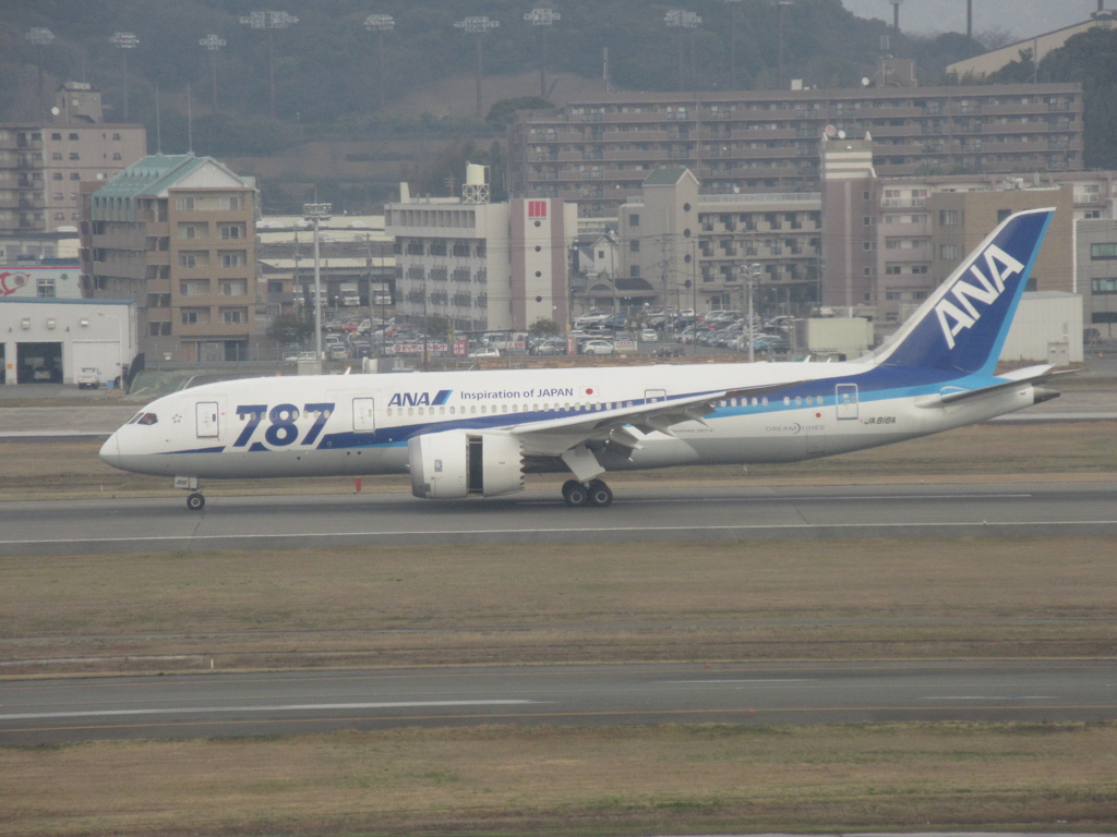 着陸したB787