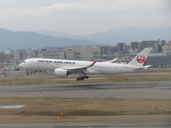 JAL  A350　福岡空港ランディング