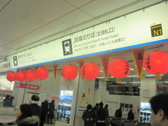 長崎ランタンフェスティバルの飾り　博多駅にて
