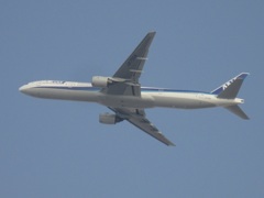 ANA　777-300  JA755Aの福岡離陸シーン