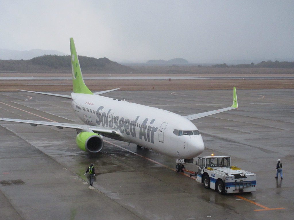 新年初フライト　長崎空港にて①