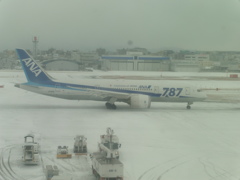 豪雪の福岡空港にて⑨