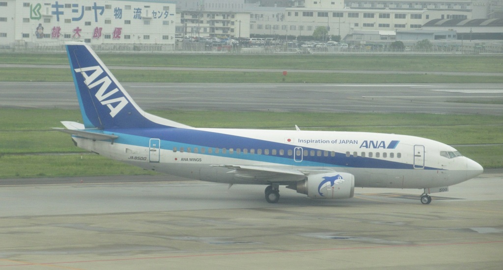ＡＮＡ　Ｂ７３７ドルフィン到着