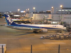 ANA　B767-300ERのスポットイン