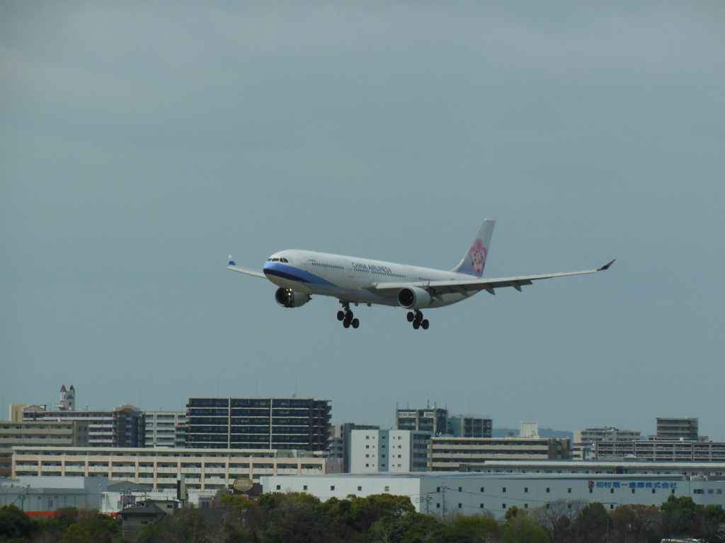 CHINA AIRLINE  A330-300 福岡空港へランディング　①