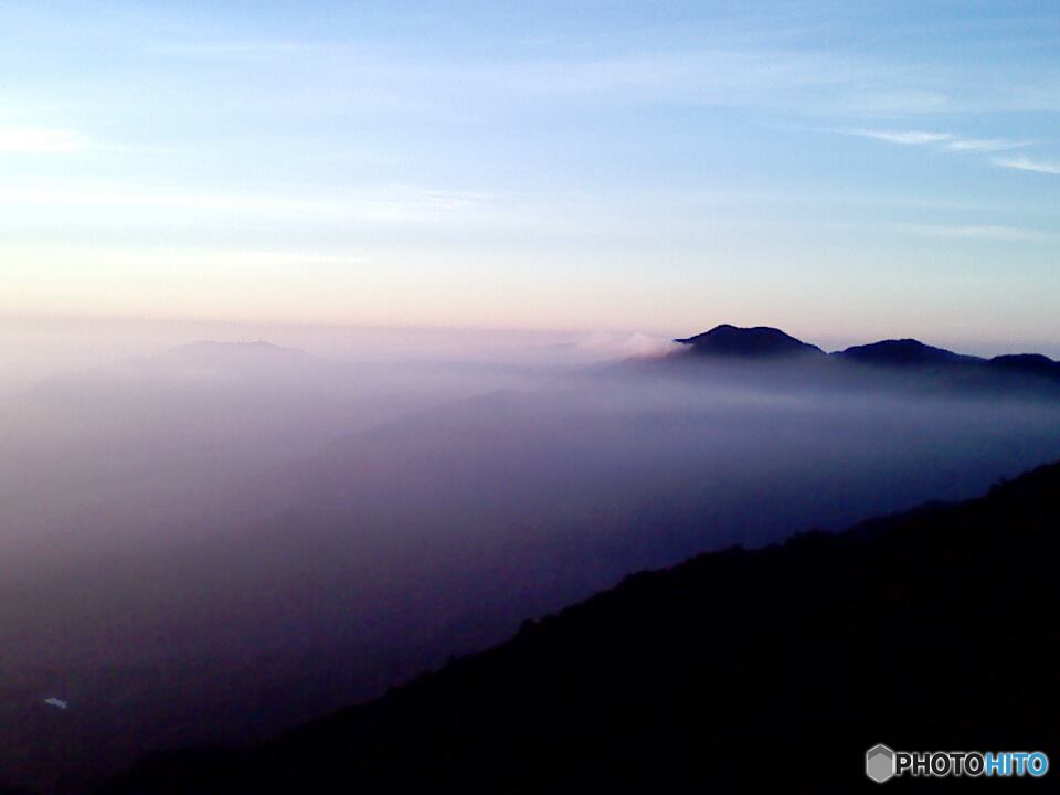 山頂から見えた夕暮れ④