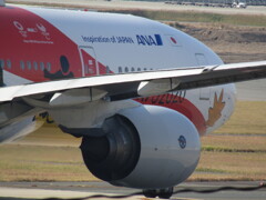着陸　ANA  JA741A　福岡空港にて