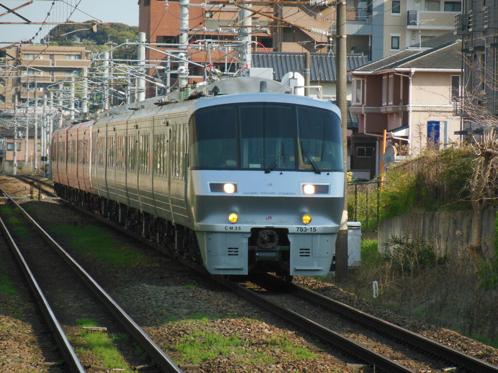 783系特急みどりの通過　①