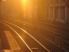 夕暮れとレール　②