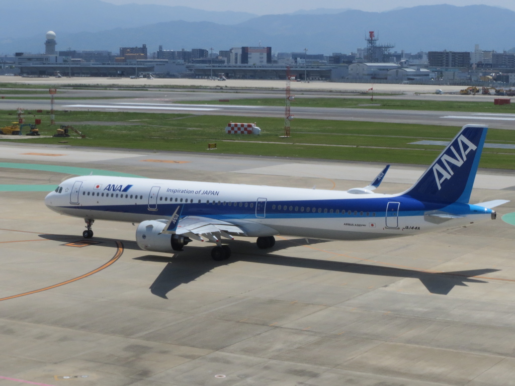 福岡空港を出発のANA  A321neo