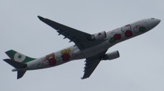 EVA航空ハローキティジェット離陸